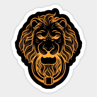 Lion Knocker Sticker